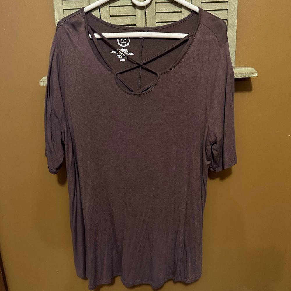 Maurices  Short Sleeve Top with Crisscross Detail